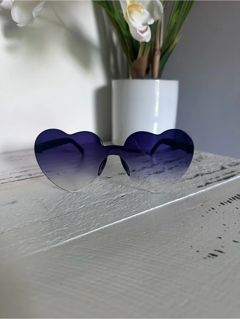 Purple Gradient Heart-Shaped Women's Sunglasses